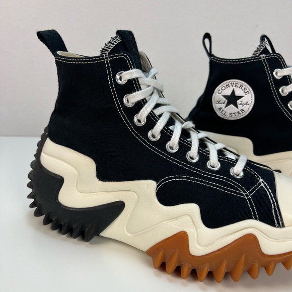 Converse Black and White Platform Sneakers - Picture 2 of 15